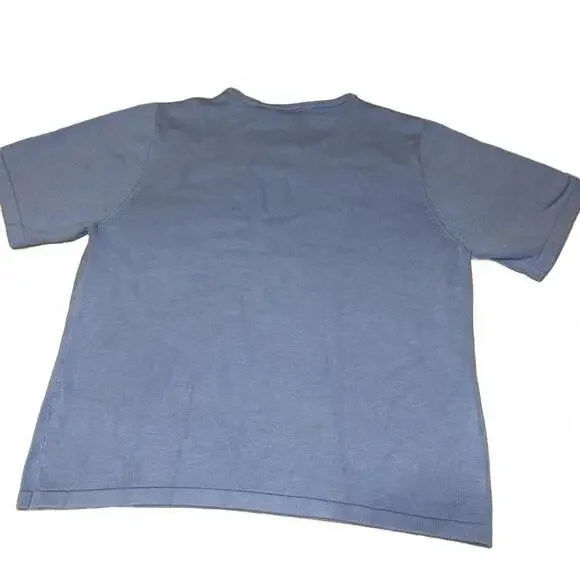L.L.Bean Women's Size M Reg Light Blue Cotton Top Tshirt Size Medium 1% Elastane - Picture 4 of 5